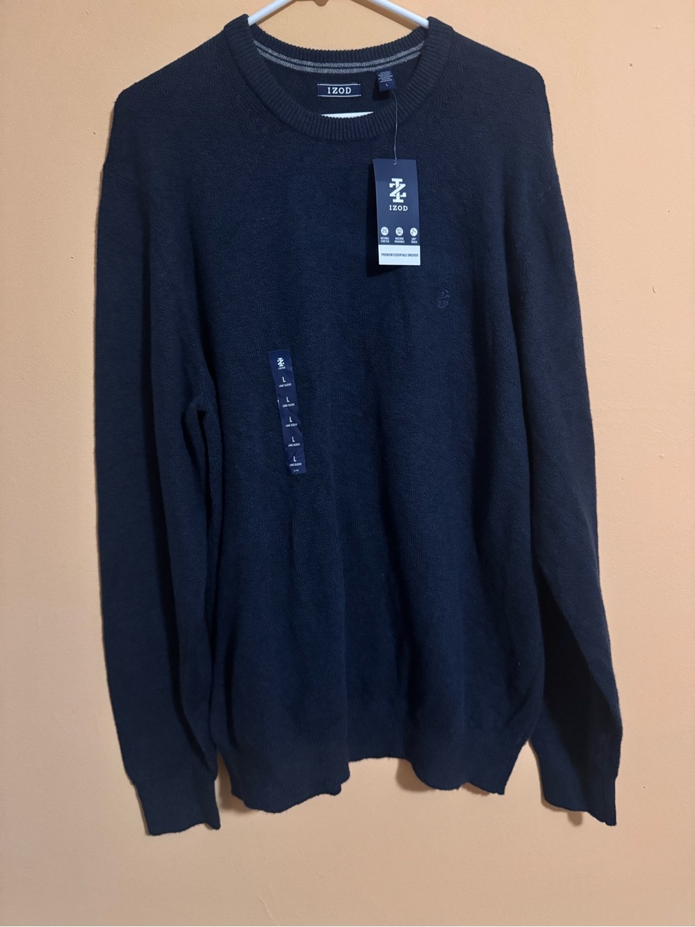 Izod Men's Crewneck Sweater in Navy Blue